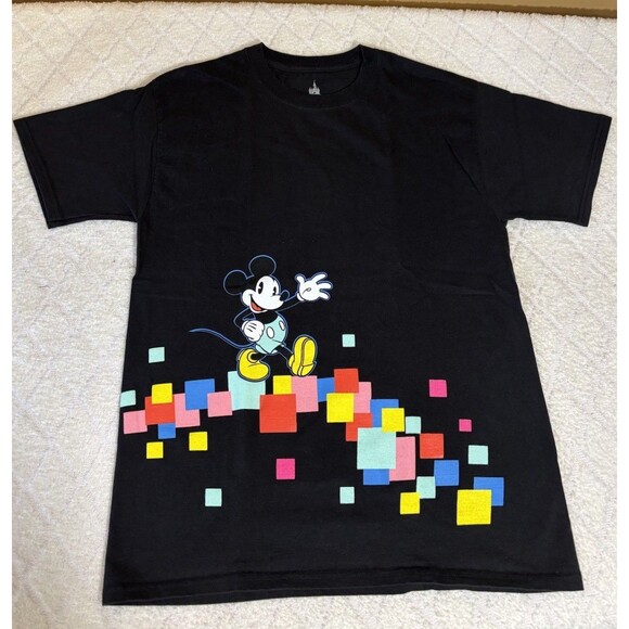 Disney Parks Other - Disney Parks Mickey 2 Sided Colorful Blocks Tee Men’s Size M Hanes